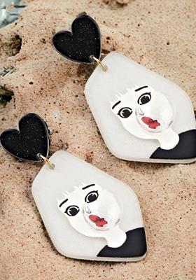 White Studs Gold Plated Earrings