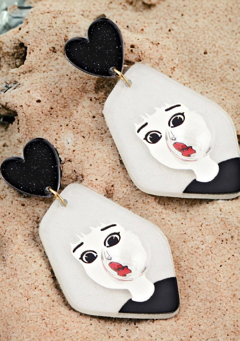 White Studs Gold Plated Earrings