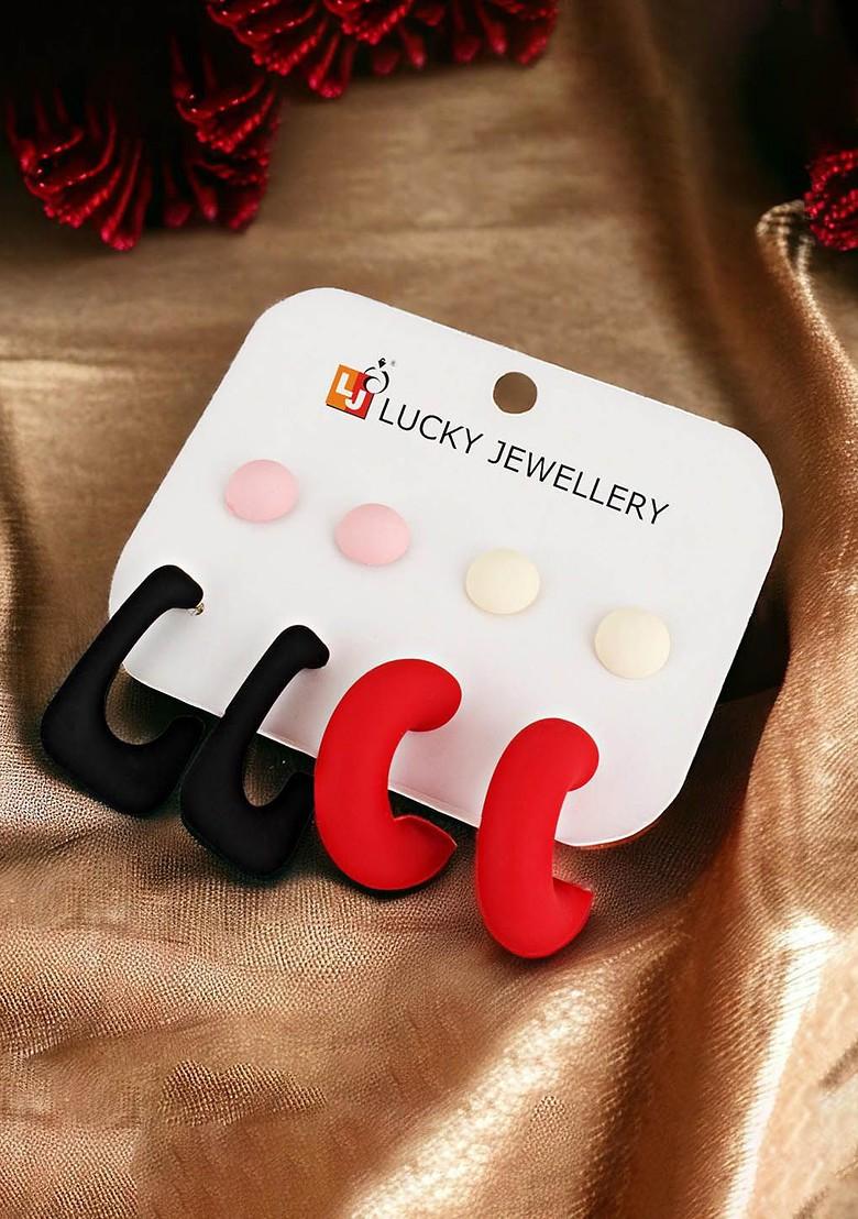 Silver Studs Silver Plated Earrings