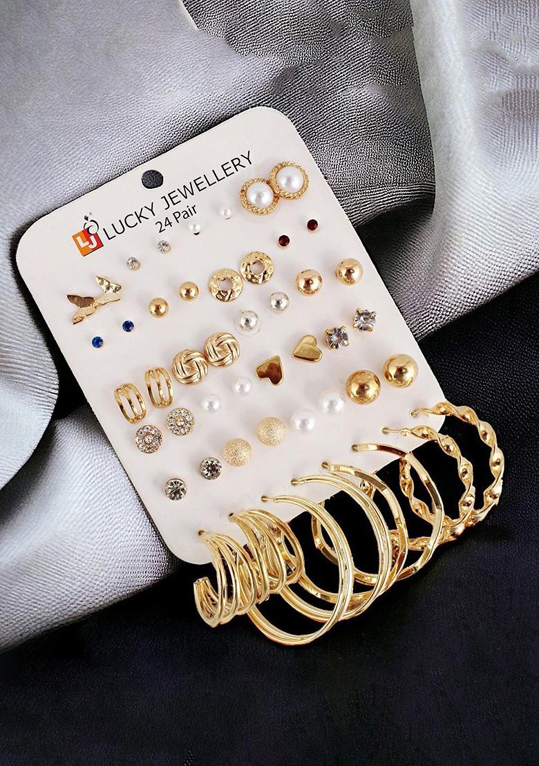 Gold Studs Gold Plated Earrings