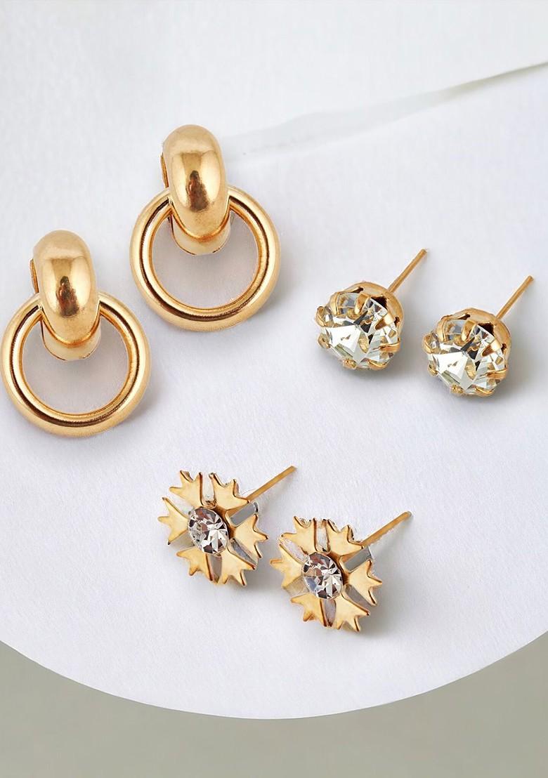 Gold Studs Gold Plated Earrings