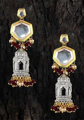 Silver Studs Gold Plated Earrings