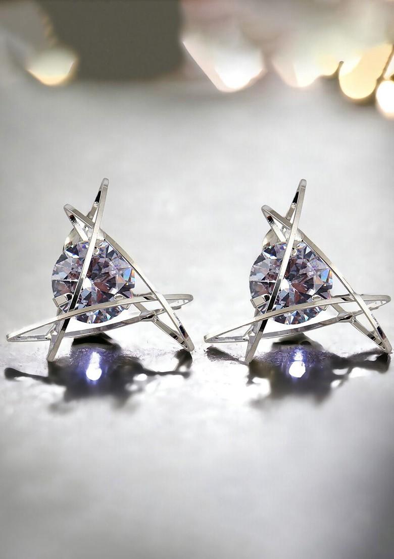 Silver Studs Silver Plated Earrings