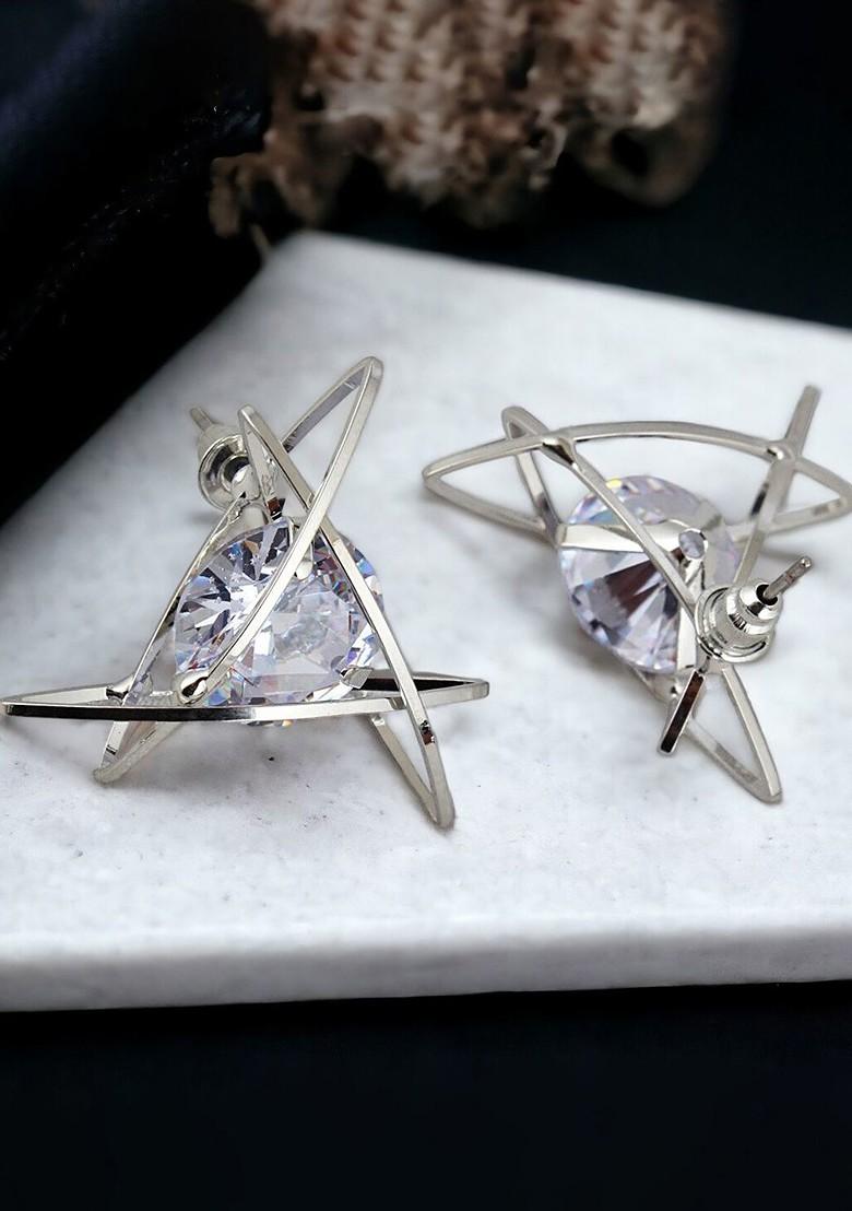 Silver Studs Silver Plated Earrings