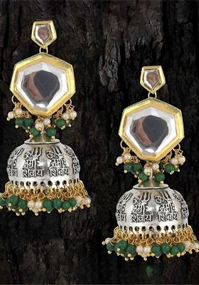 Silver Studs Gold Plated Earrings