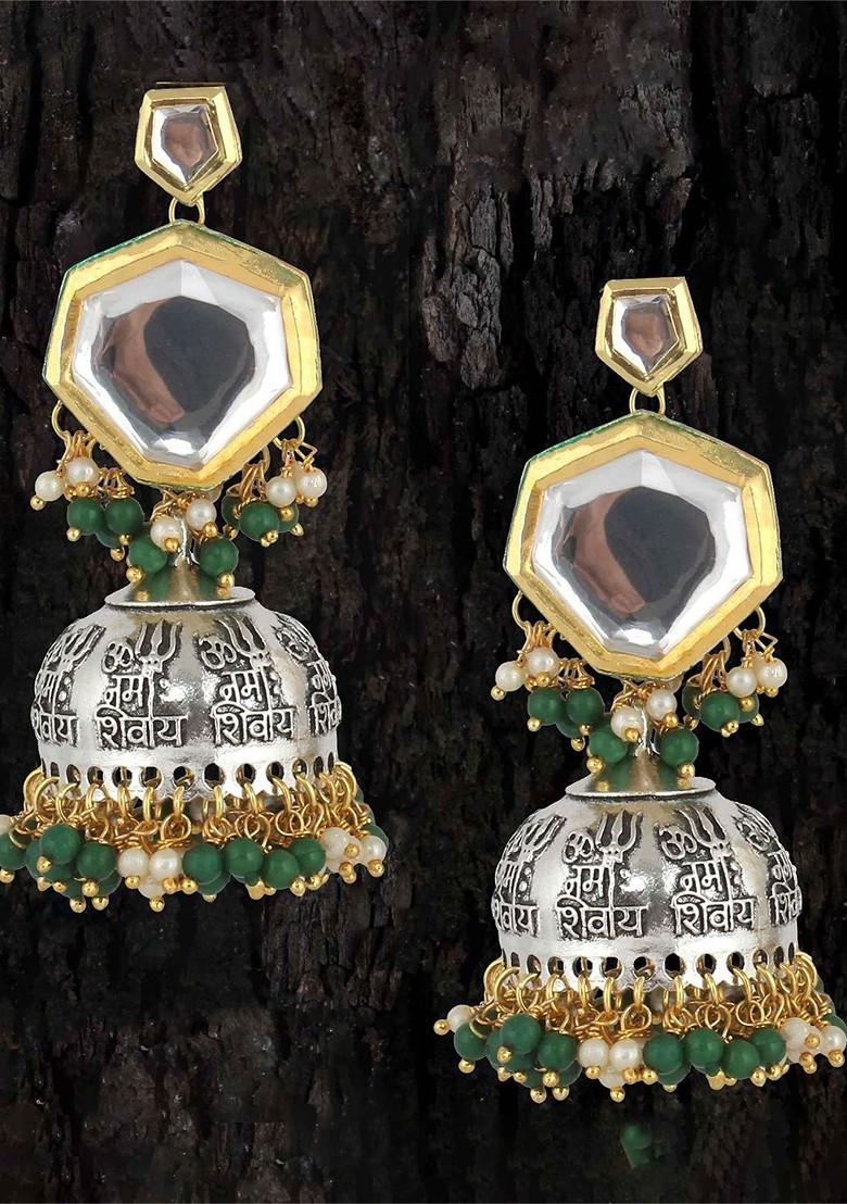 Silver Studs Gold Plated Earrings