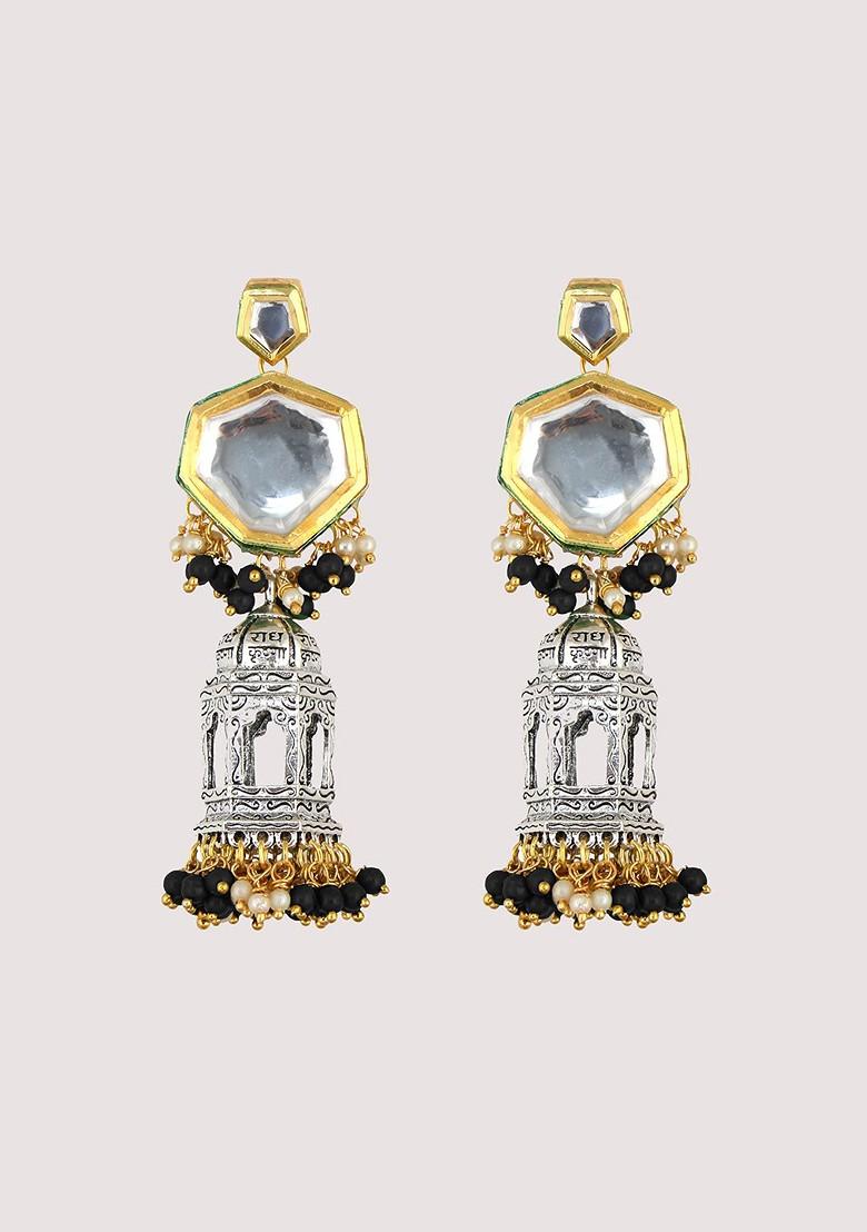 Silver Studs Gold Plated Earrings