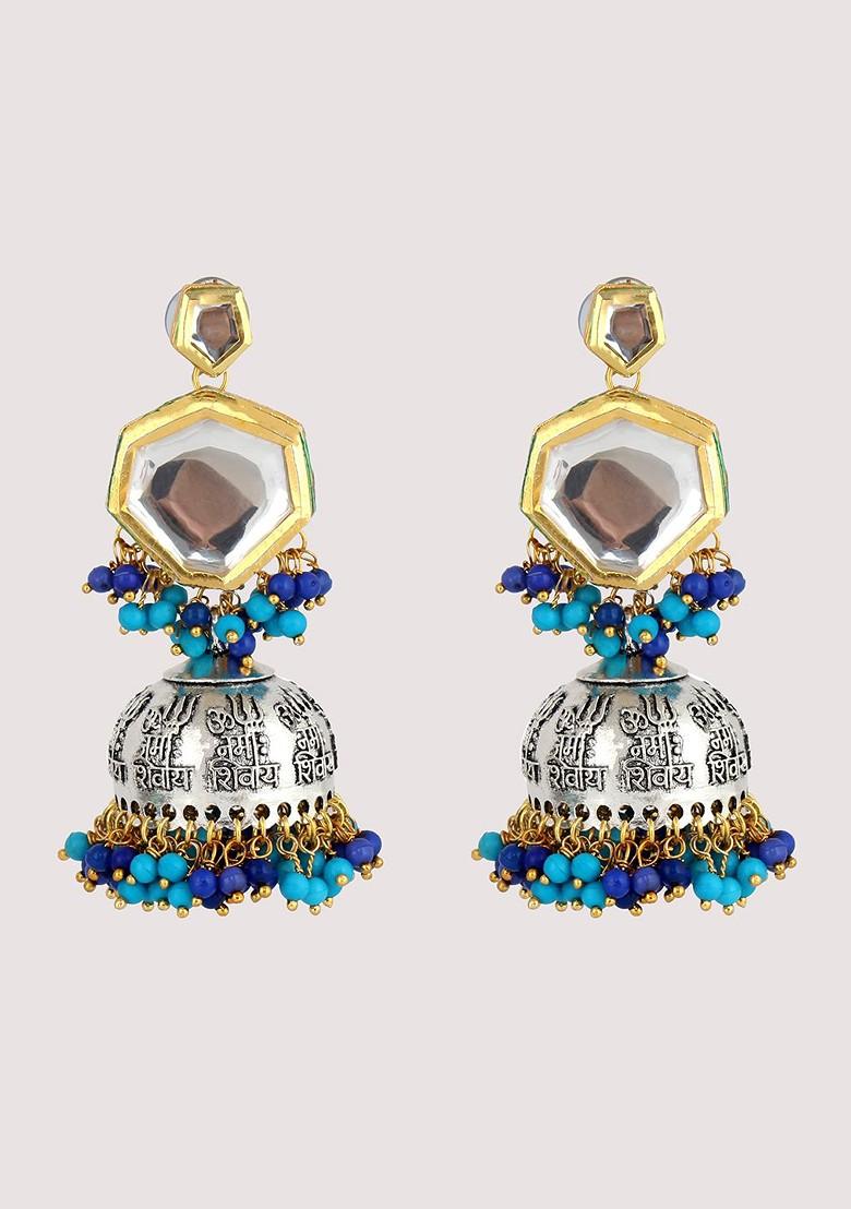 Silver Studs Gold Plated Earrings