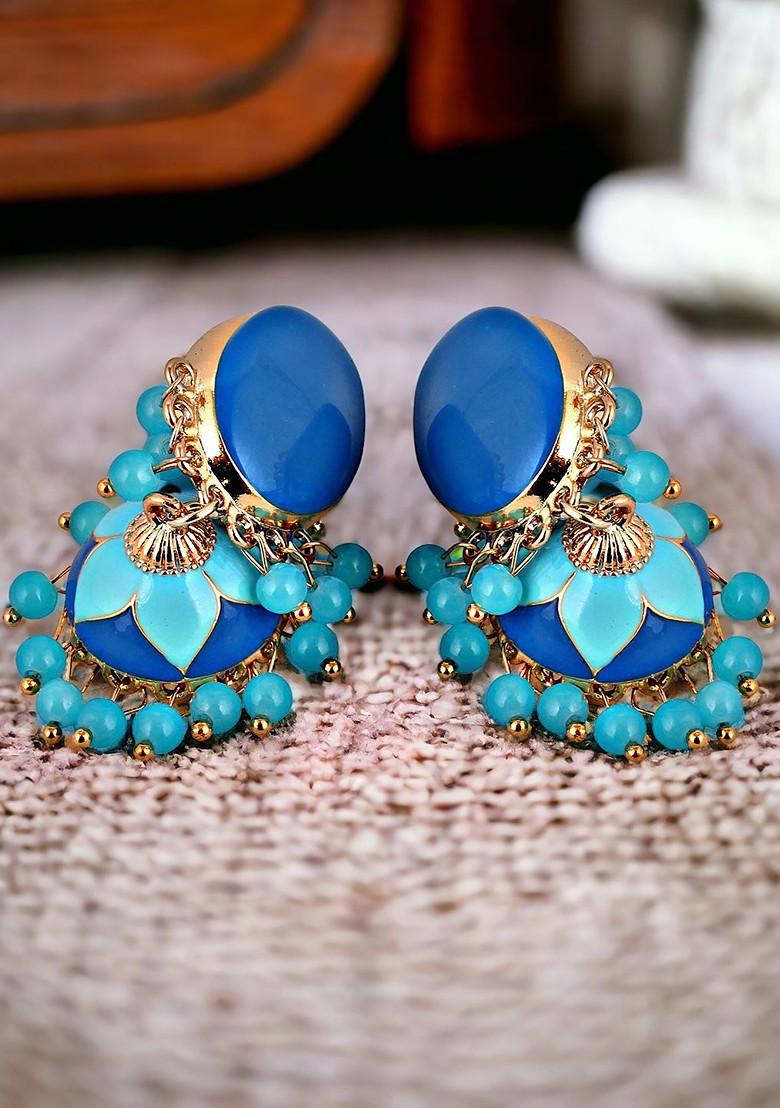 Gold Beaded Gold Plated Earrings