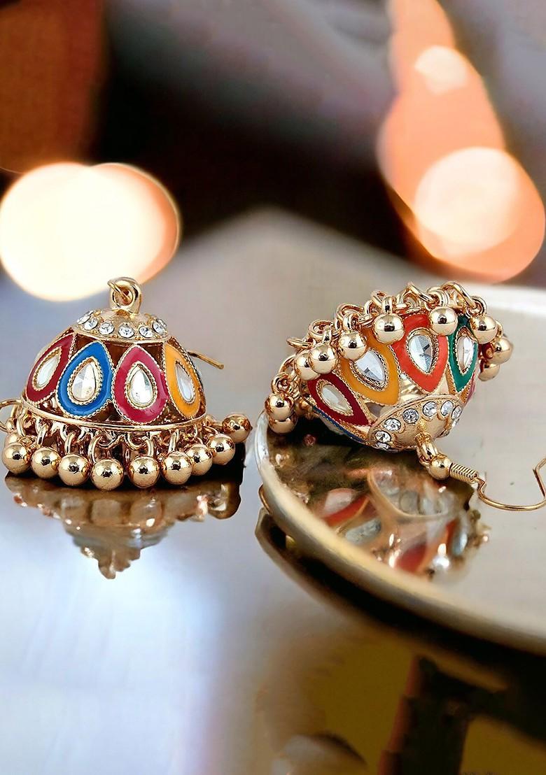Gold Kundan Gold Plated Earrings