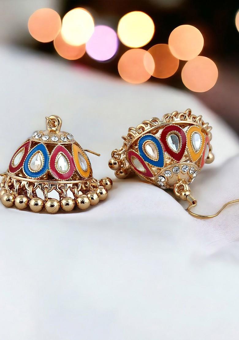 Gold Kundan Gold Plated Earrings