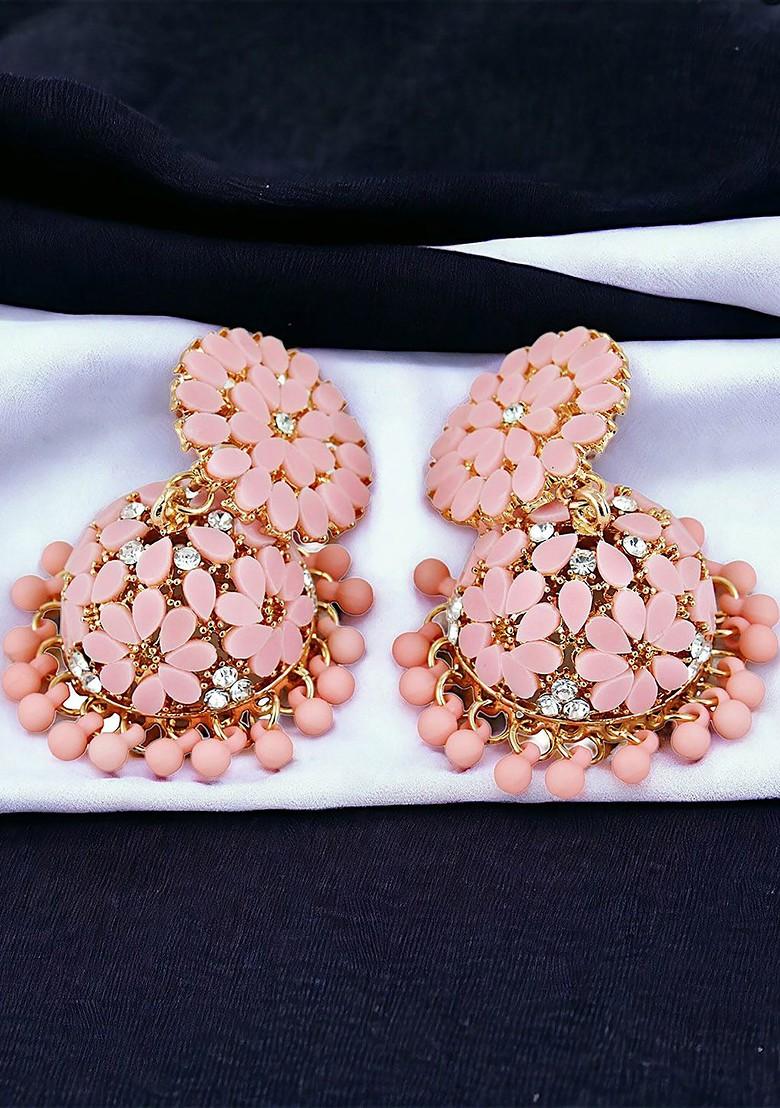 Gold Beaded Gold Plated Earrings - Indya