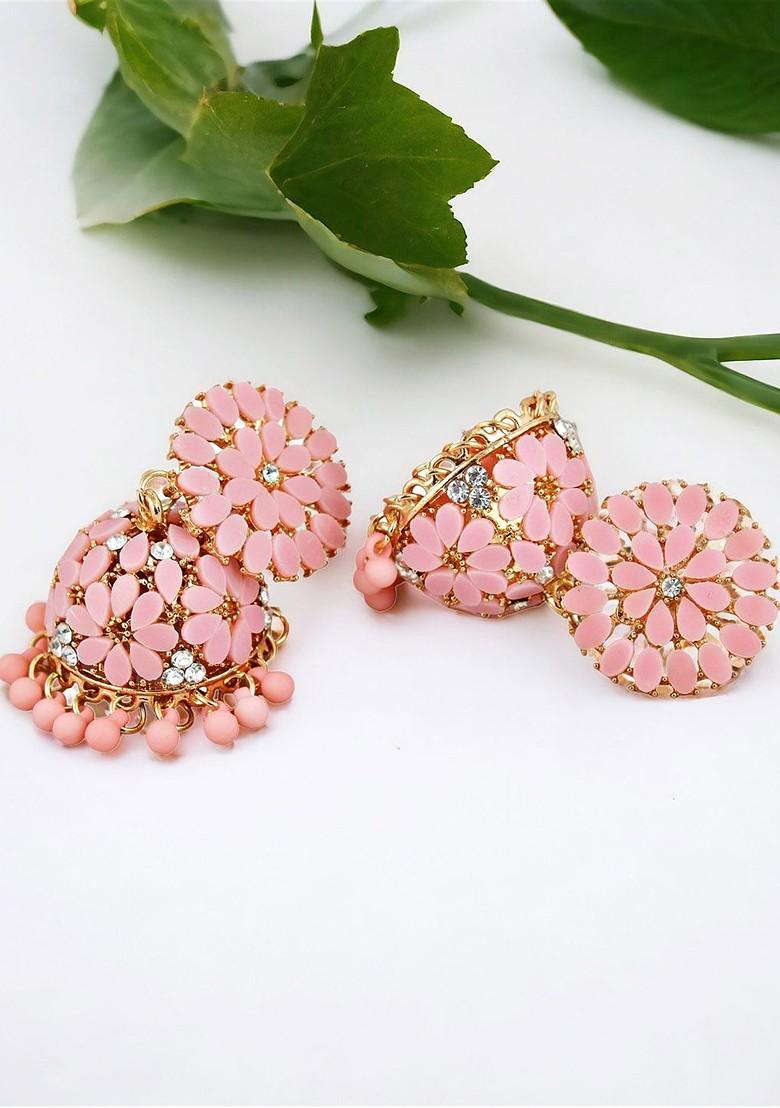 Gold Beaded Gold Plated Earrings - Indya