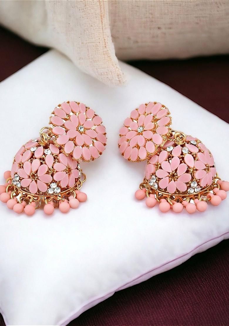 Gold Beaded Gold Plated Earrings - Indya