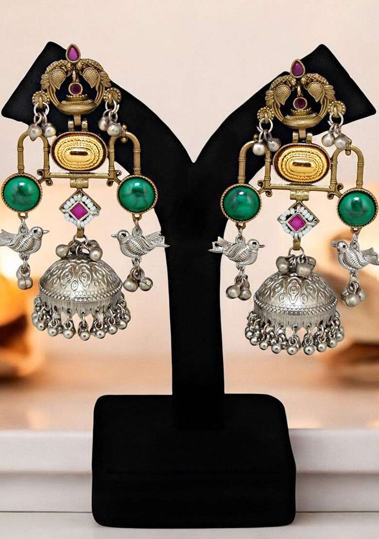 Silver Studs Silver Plated Earrings - Indya