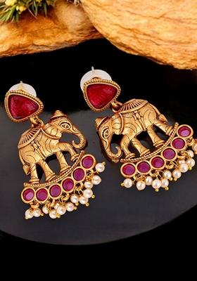 Gold Studded Gold Plated Earrings