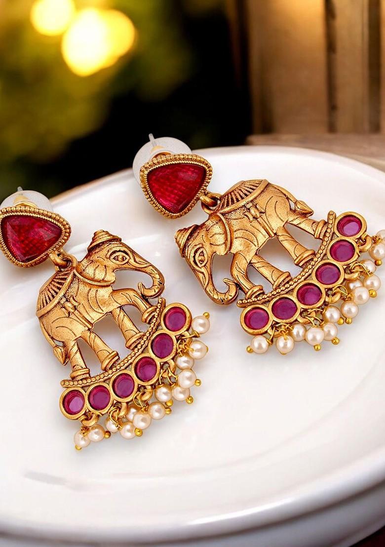 Gold Studded Gold Plated Earrings