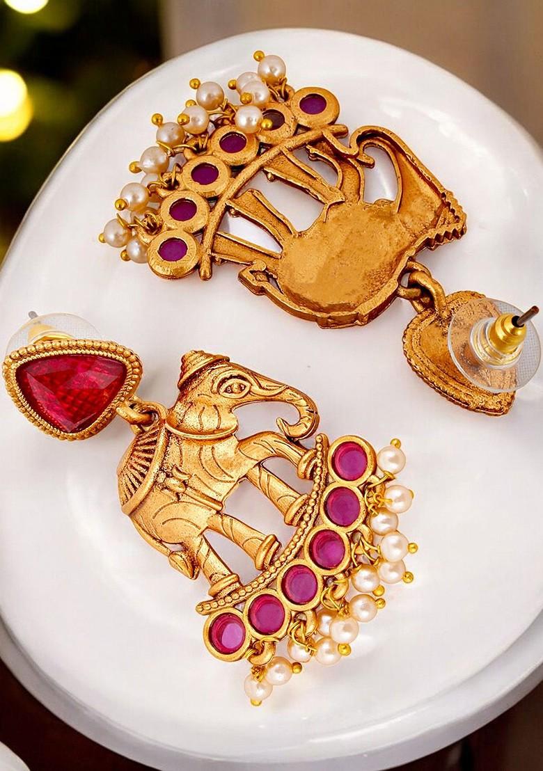 Gold Studded Gold Plated Earrings