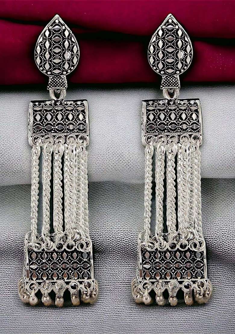 Silver Studs Silver Plated Earrings - Indya