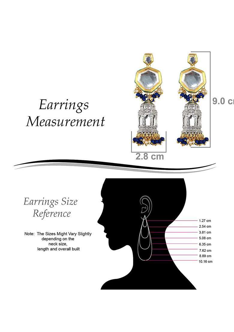 Silver Studs Gold Plated Earrings - Indya