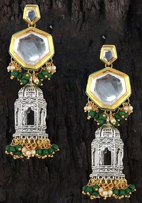 Silver Studs Gold Plated Earrings