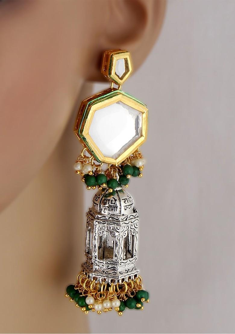 Silver Studs Gold Plated Earrings