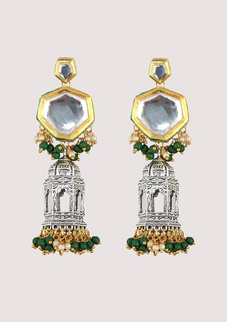 Silver Studs Gold Plated Earrings