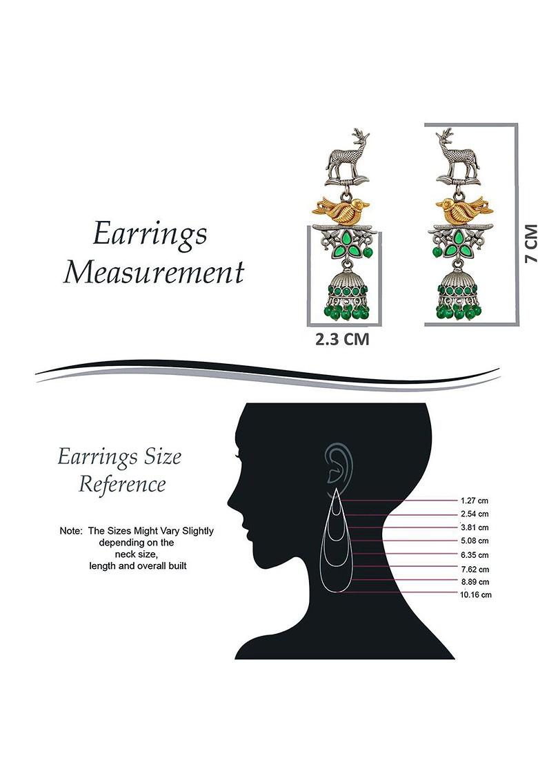 Silver Studded Silver Plated Earrings