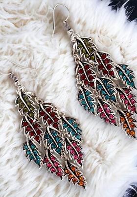 Silver Studded Silver Plated Earrings