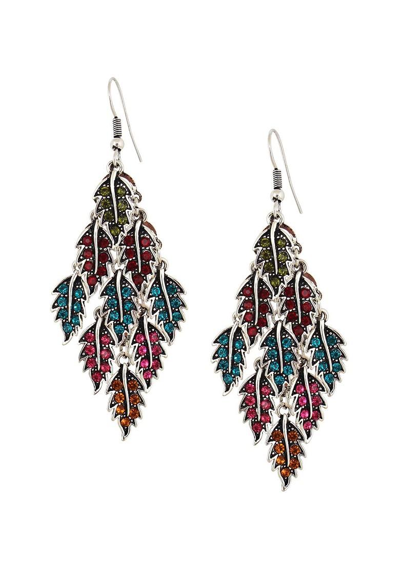 Silver Studded Silver Plated Earrings