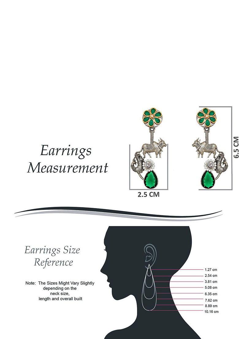 Silver Studded Silver Plated Earrings