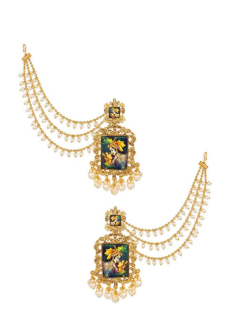 Gold Toned Contemporary Drop Earrings