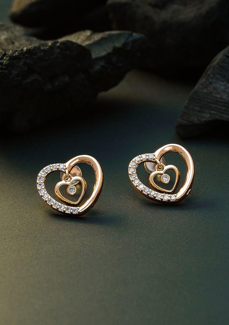 Gold Plated Handcrafted Heart Shaped Studs