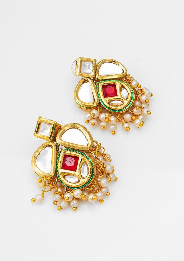 Gold Plated Contemporary Stud Earrings