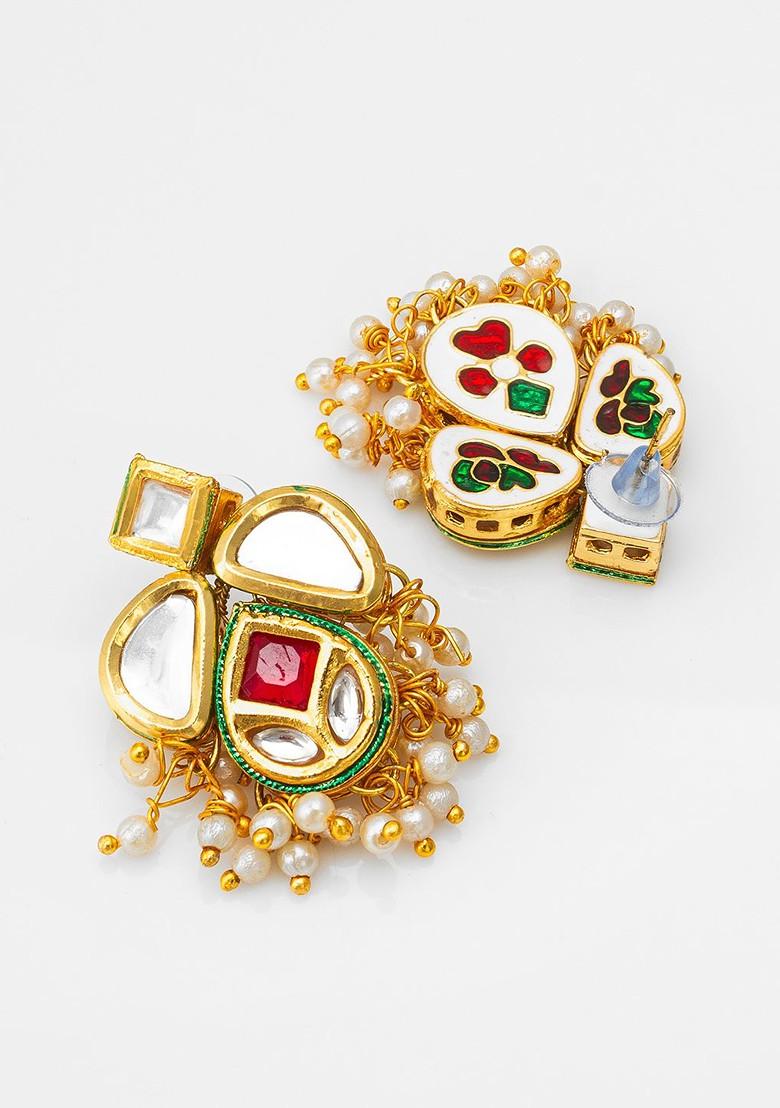 Gold Plated Contemporary Stud Earrings