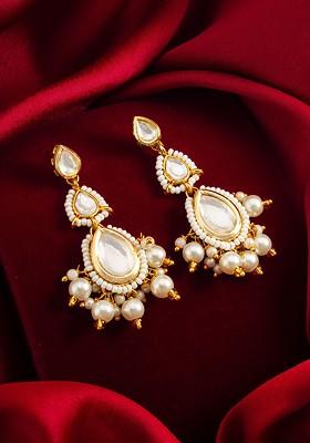 Gold Plated American Diamond Classic Drop Earrings