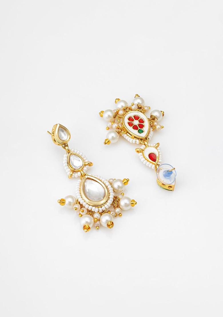 Gold Plated American Diamond Classic Drop Earrings