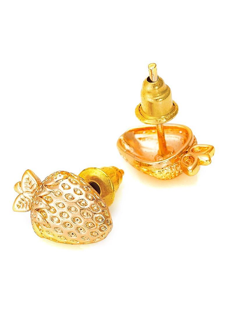 Gold Toned Geometric Studs Earrings