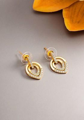 Gold Toned Geometric Drop Earrings