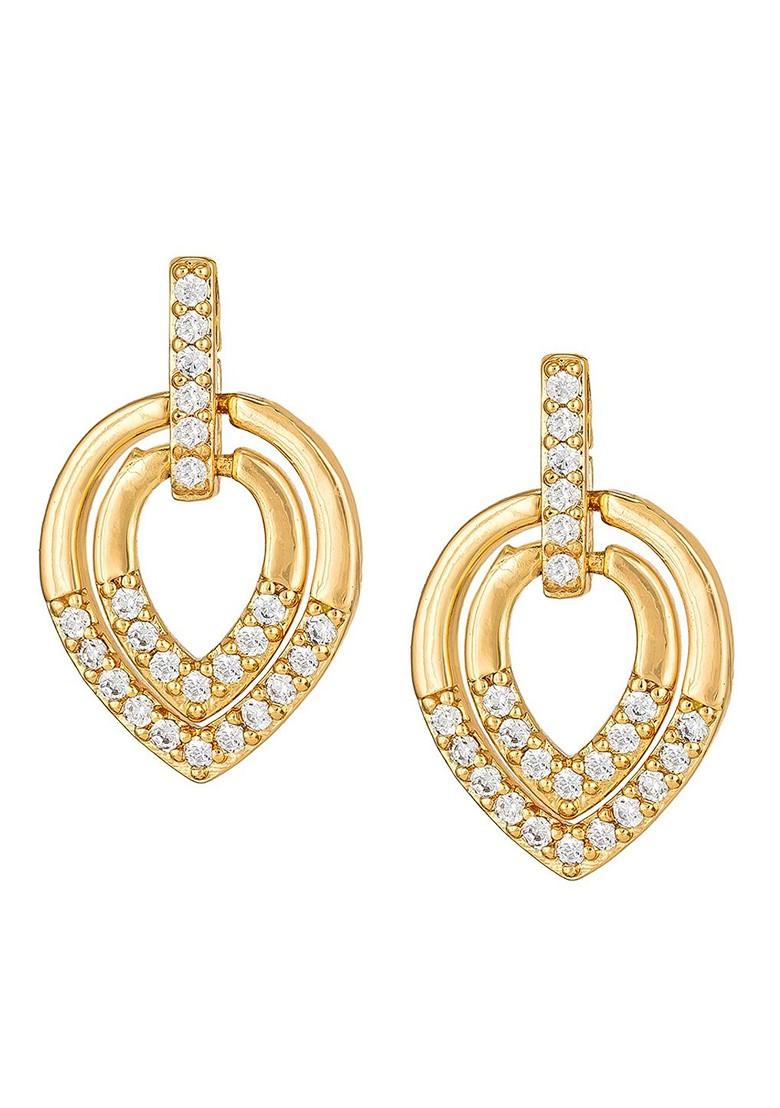 Gold Toned Geometric Drop Earrings