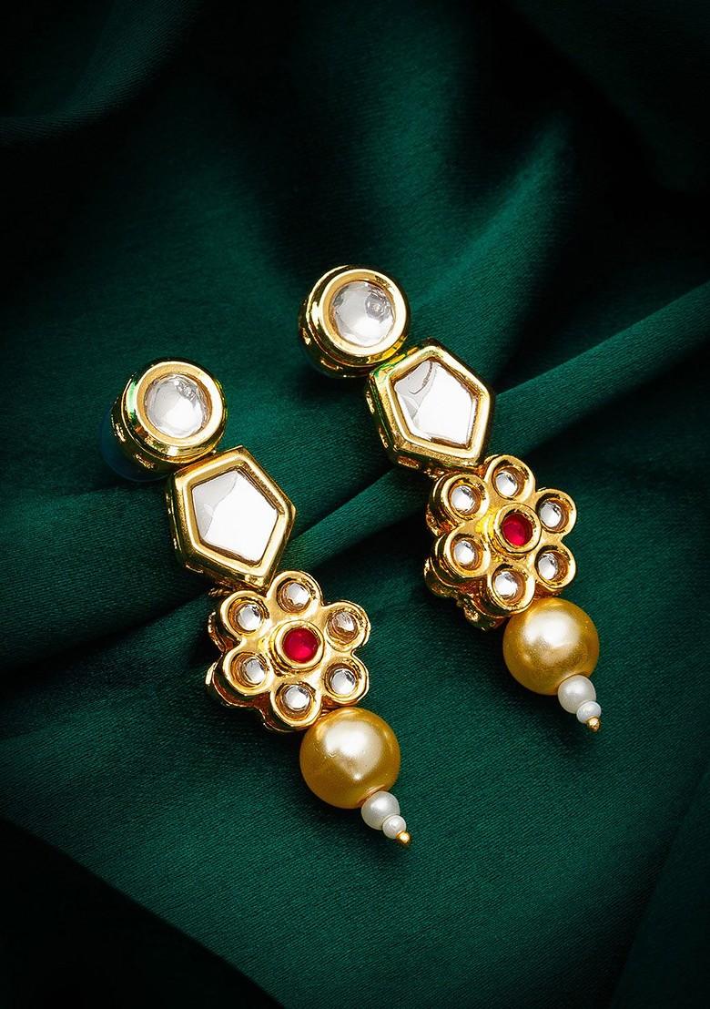 Gold Plated Contemporary Drop Earrings