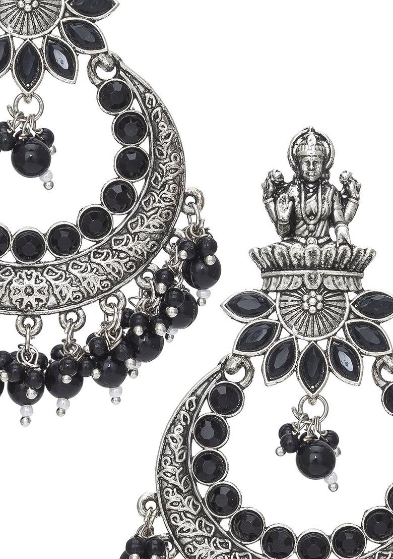 Silver Silver Chandbalis Style Drop Earrings