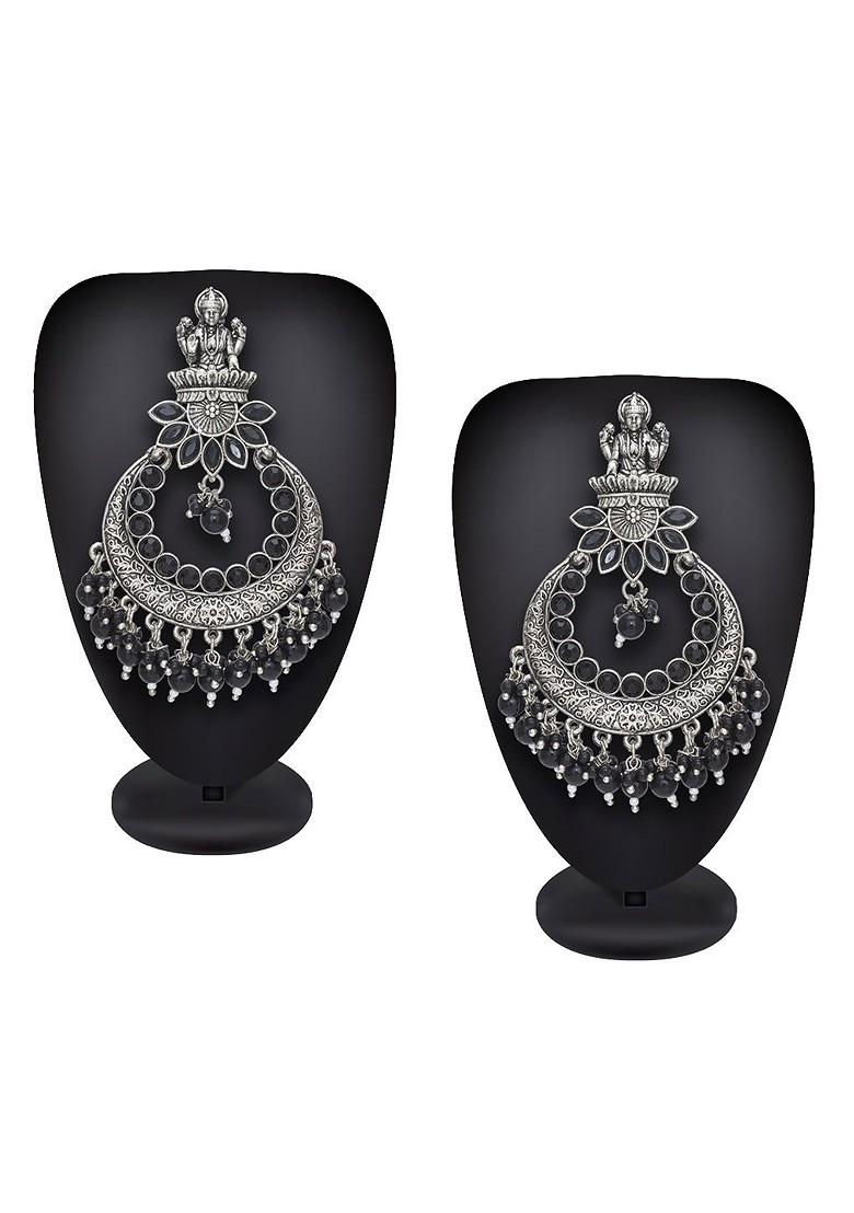 Silver Silver Chandbalis Style Drop Earrings