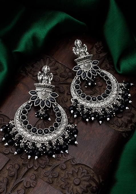 Silver Silver Chandbalis Style Drop Earrings