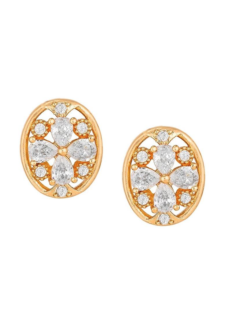 Gold Toned Geometric Studs Earrings