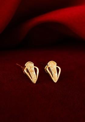Gold Toned Geometric Studs Earrings