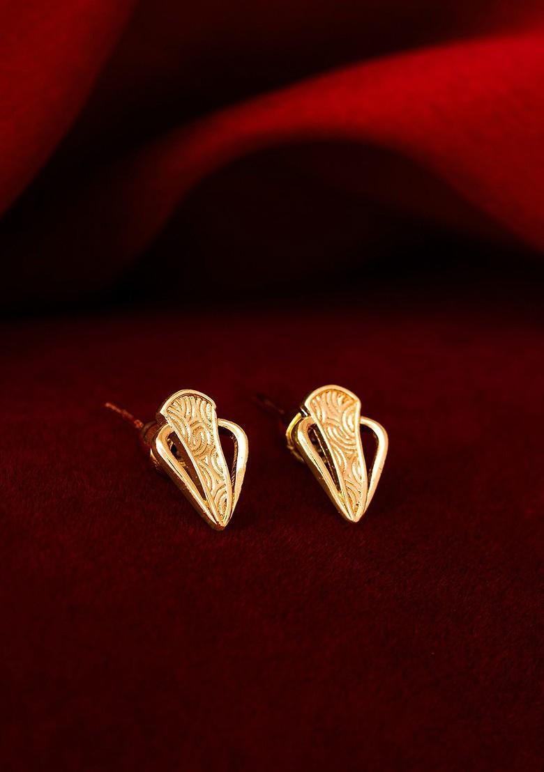 Gold Toned Geometric Studs Earrings