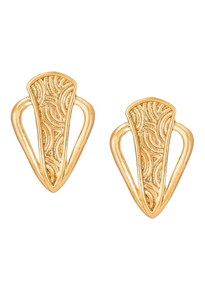 Gold Toned Geometric Studs Earrings