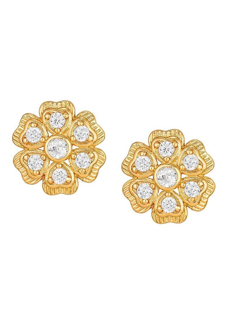 Gold Toned Geometric Studs Earrings