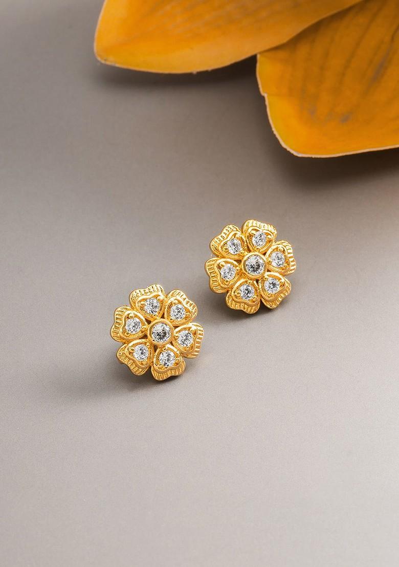 Gold Toned Geometric Studs Earrings